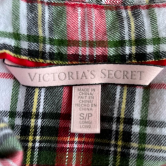 •Victoria's Secret• Plaid Button Down Flannel PJ/Lounge Top - Size Small - Picture 2 of 8